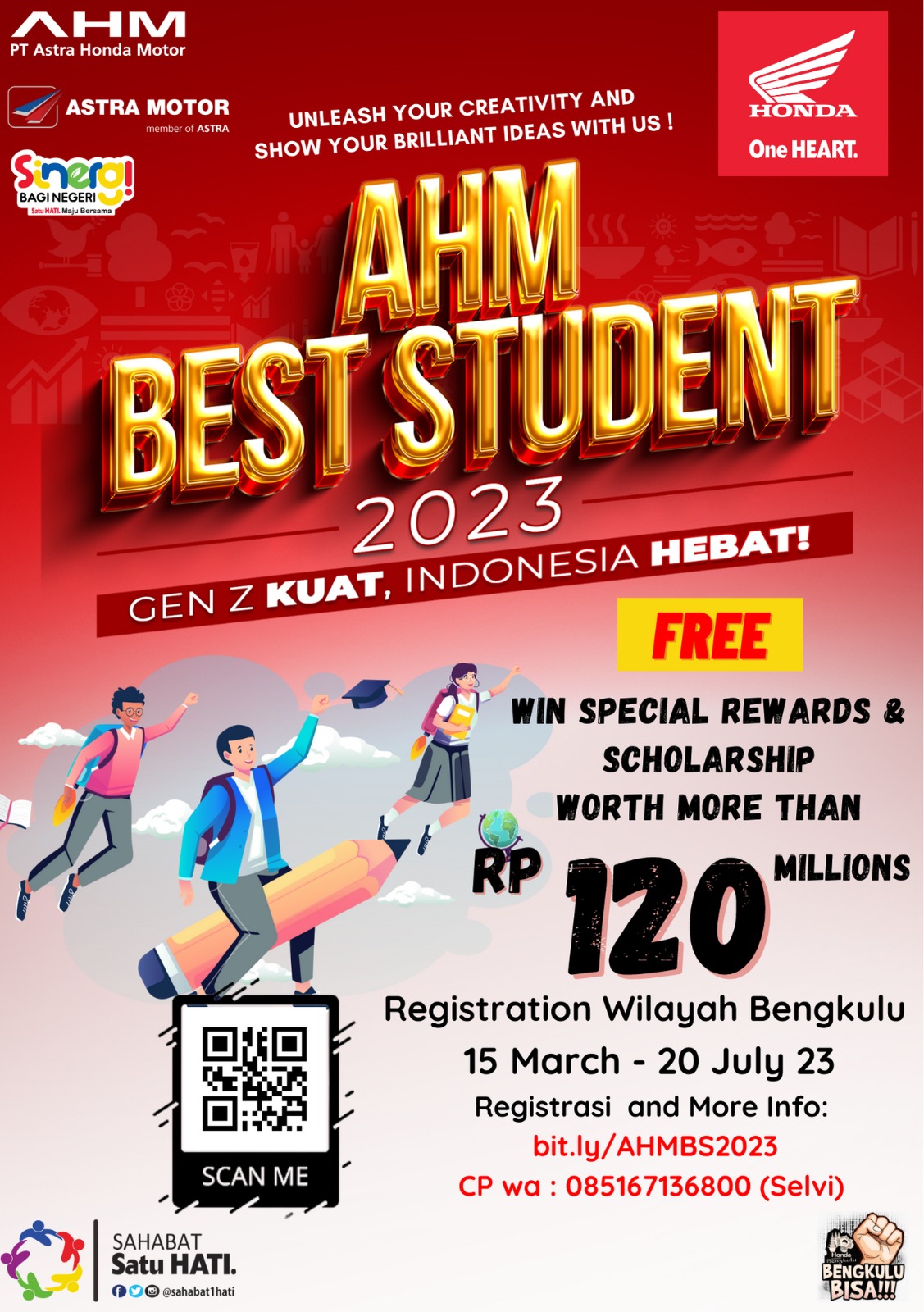 AHM Best Student is Back!! Kompetisi Bergengsi Buat Gen Z Pelajar SMA Sederajat, Total Hadiah Rp120 Juta  