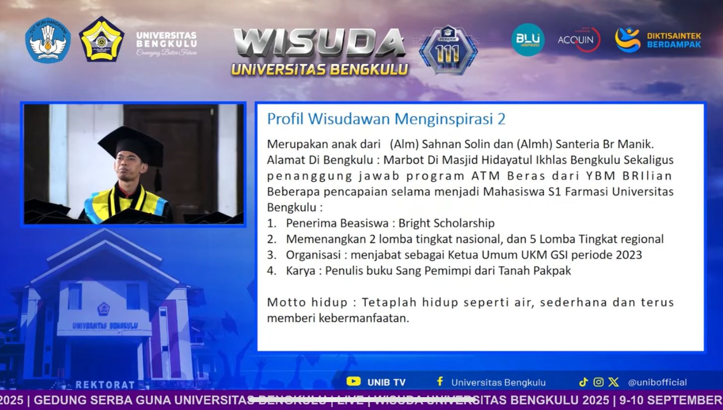 Marbot Masjid Berhasil Raih Gelar Sarjana Farmasi, Inilah Sosok Sahmin Solin Wisudawan Menginspirasi dari UNIB