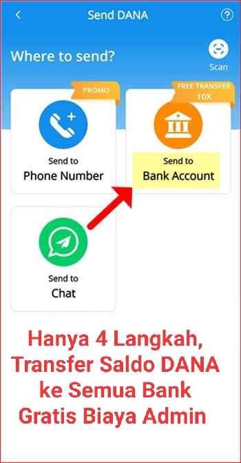 Hanya 4 Langkah, Transfer Saldo DANA ke Semua Bank Gratis Biaya Admin 