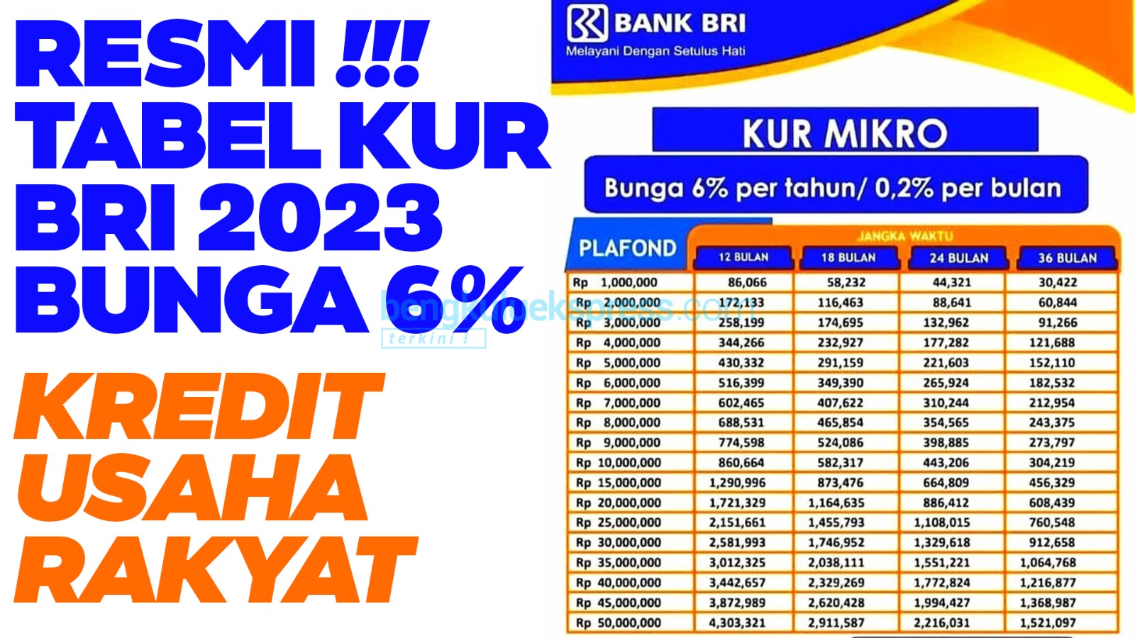 Tabel Angsuran Pinjaman KUR BRI 2023, Mulai dari Rp 50 Juta hingga Rp 150 juta 
