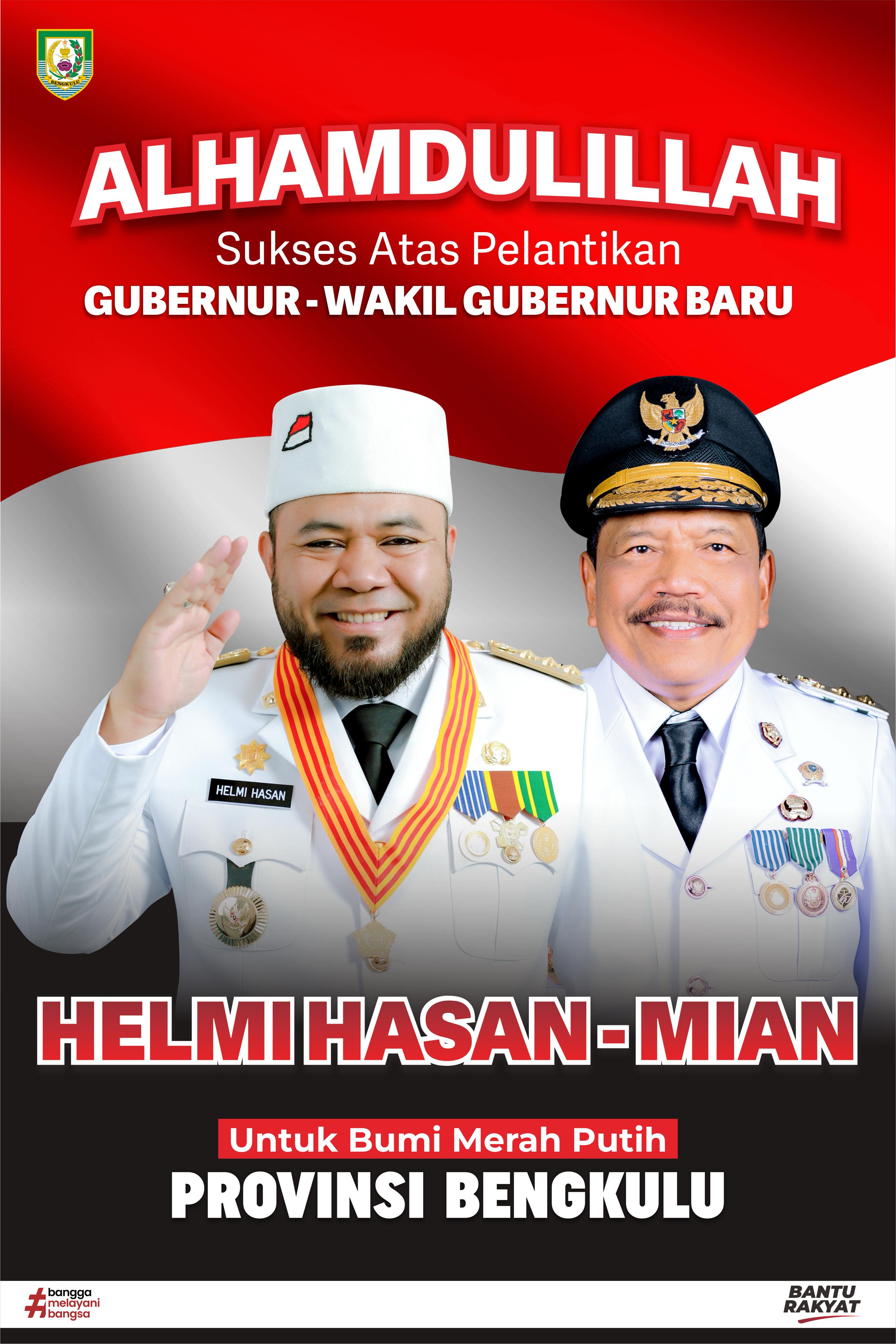 Dilantik Jadi Gubernur dan Wakil Gubernur Bengkulu, Helmi Hasan: Gaspol Bantu Rakyat di Bumi Merah Putih 