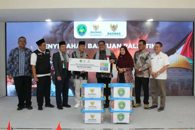 Pemkot Bengkulu Salurkan Bantuan Kemanusiaan Palestina Rp148.331 Juta