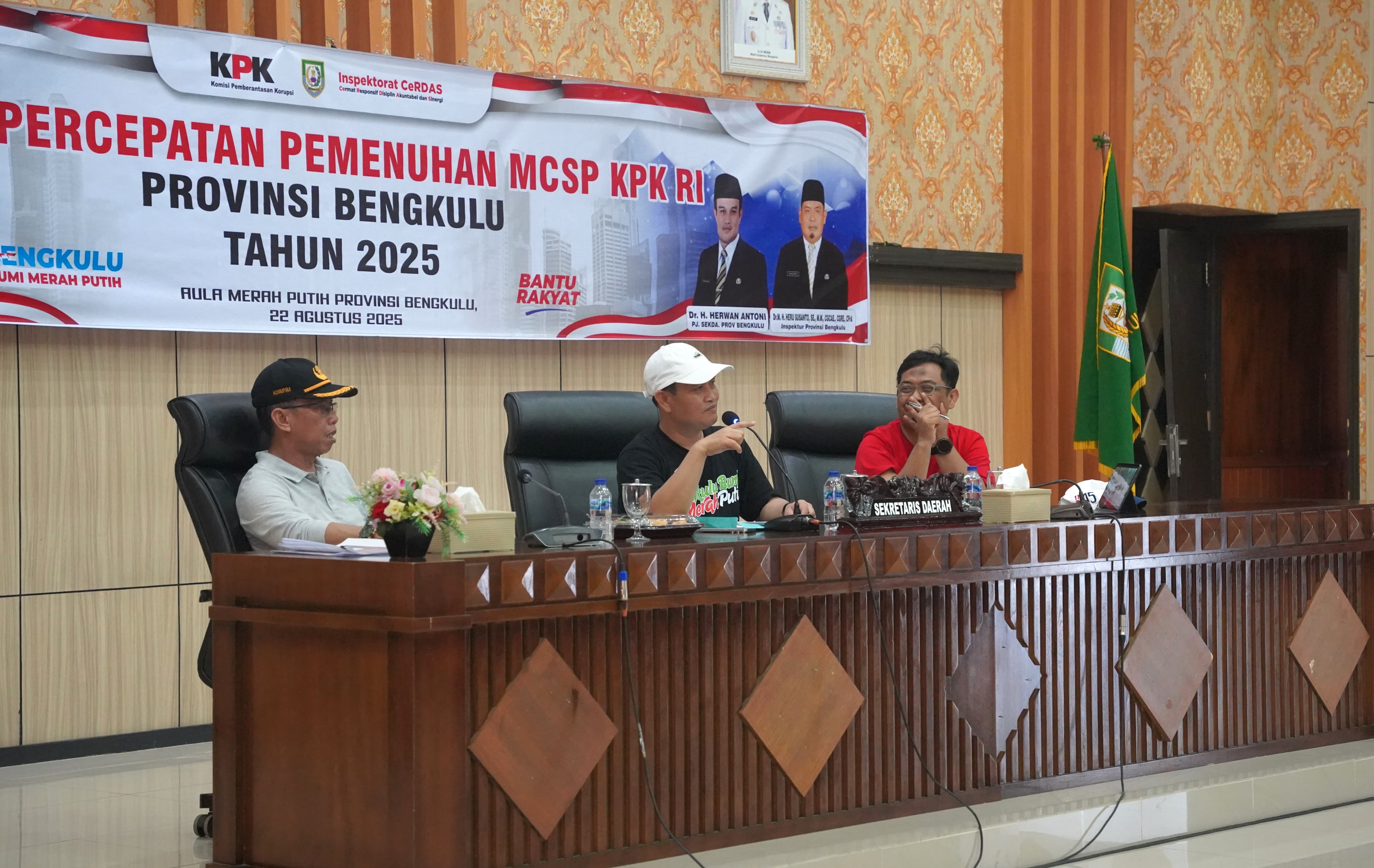 Pemprov Bengkulu Perkuat Pencegahan Korupsi Lewat Implementasi MCSP KPK 2025