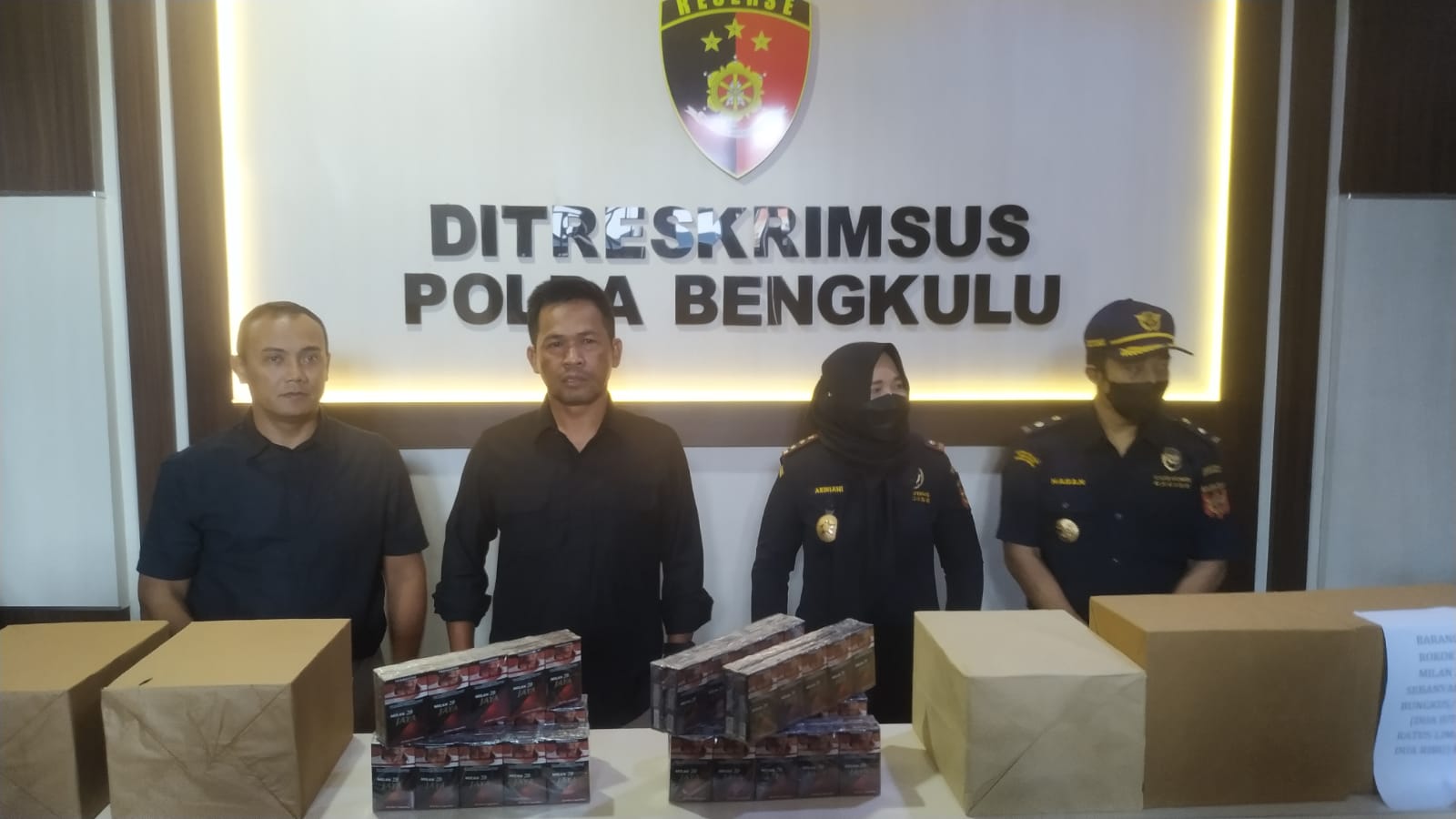 Rokok Ilegal Senilai Rp. 1,4 M Berhasil Diamankan Polda Bengkulu 