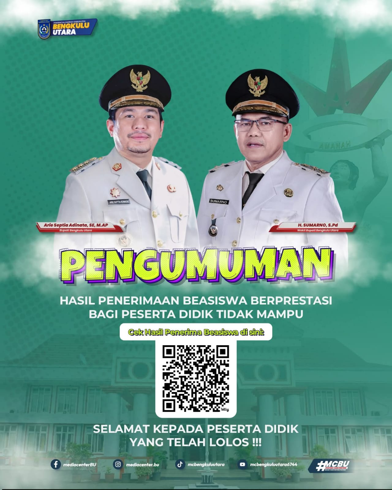 Pemkab Bengkulu Utara Tetapkan 25 Penerima Beasiswa Berprestasi 2026, Berikut Namanya