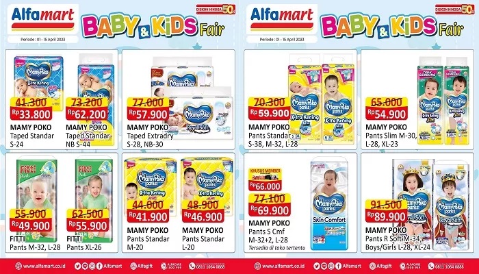 Katalog Promo Alfamart Senin 10 April 2023, Kebutuhan Bayi Diskon 50 Persen