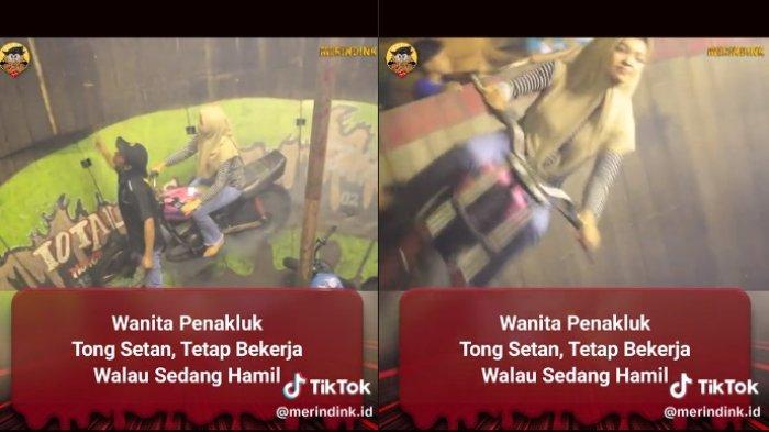 Meski Hamil, Wanita Ini Tetap Beratraksi di Permainan Tong Setan!