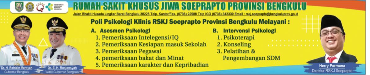 RSKJ Soeprapto Bengkulu Layani Poli Psikologi Klinis
