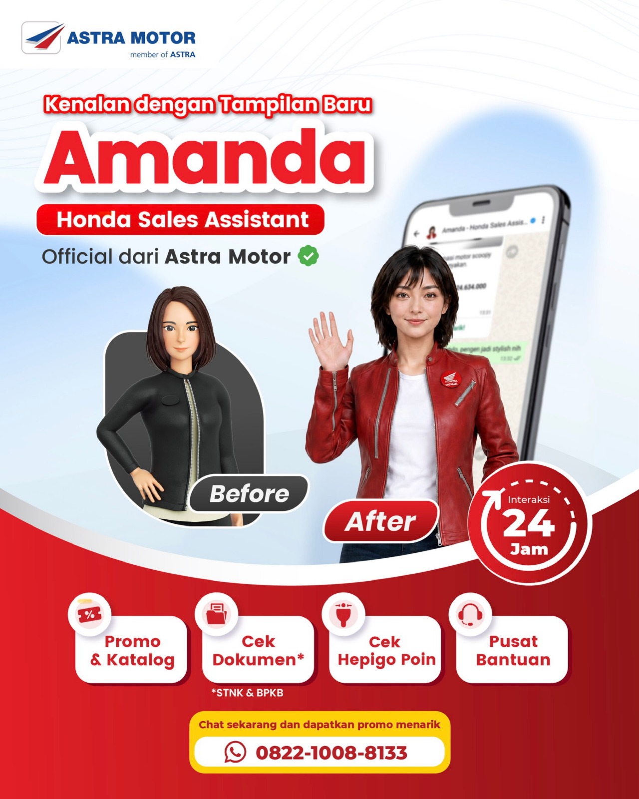 Wajah Baru Amanda Hadir Lebih Fresh, Akses Informasi Honda Makin Praktis