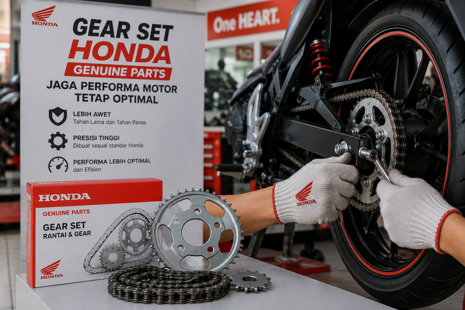 Gear Set Honda Genuine Parts Jaga Performa Motor Tetap Optimal
