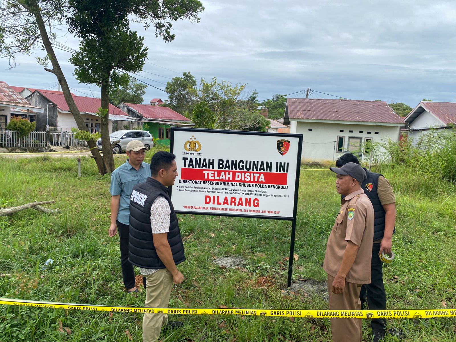 Polda Bengkulu Sita Dua Bidang Tanah Terkait Korupsi PHL Perumda Tirta Hidayah