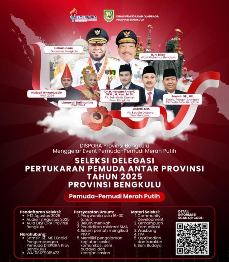  Seleksi Delegasi Pertukaran Pemuda Antar Provinsi Bengkulu 2025: 30 Peserta Telah Mendaftar 