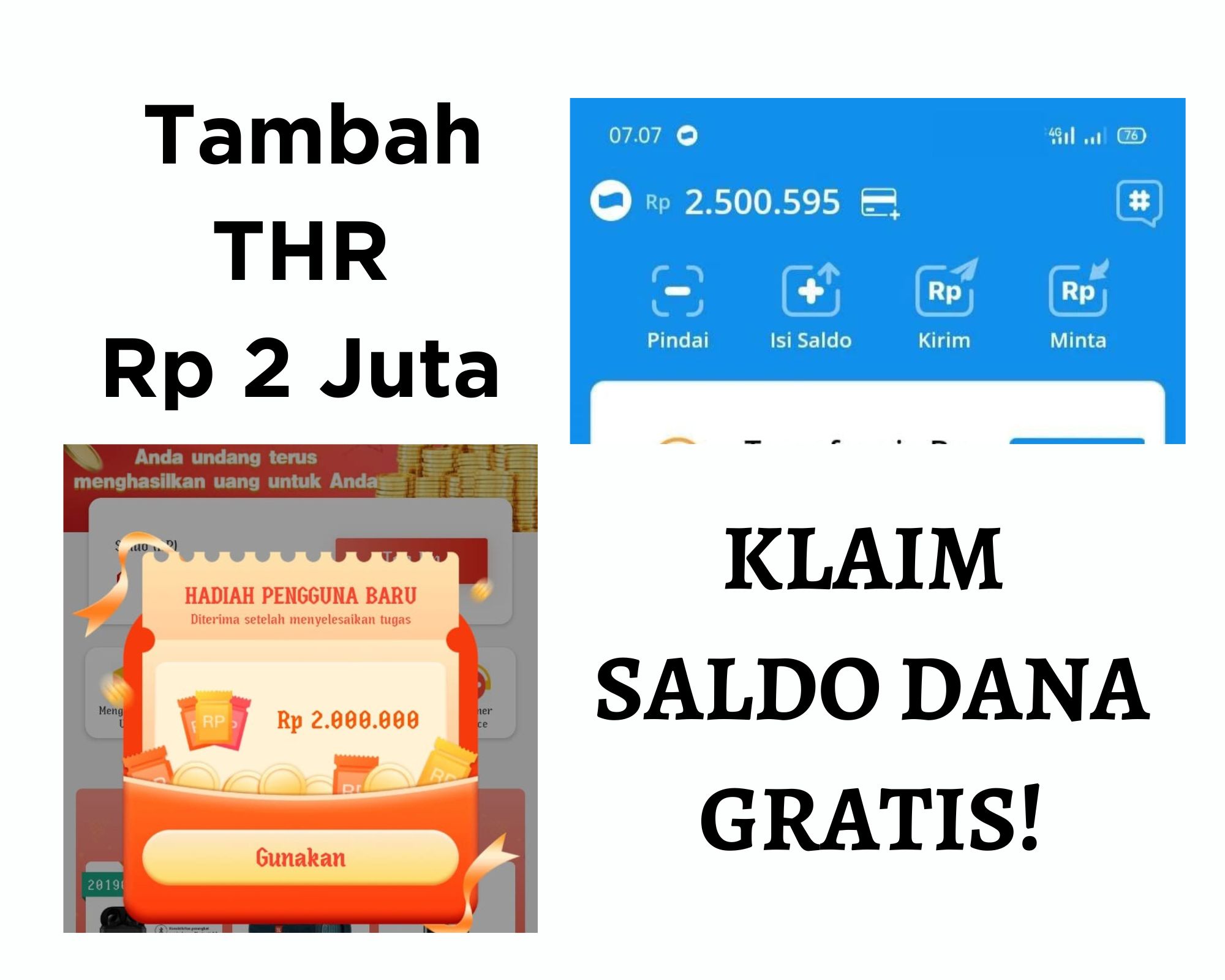 Tambah THR! Dapatkan Saldo DANA Gratis Rp 2 Juta, Cuma Login Aplikasi ini