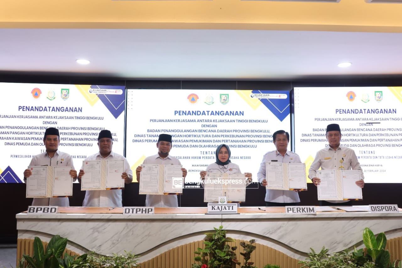 4 OPD Pemprov Bengkulu Jalin Kerjasama Pendamping Hukum ke Kejati Bengkulu 