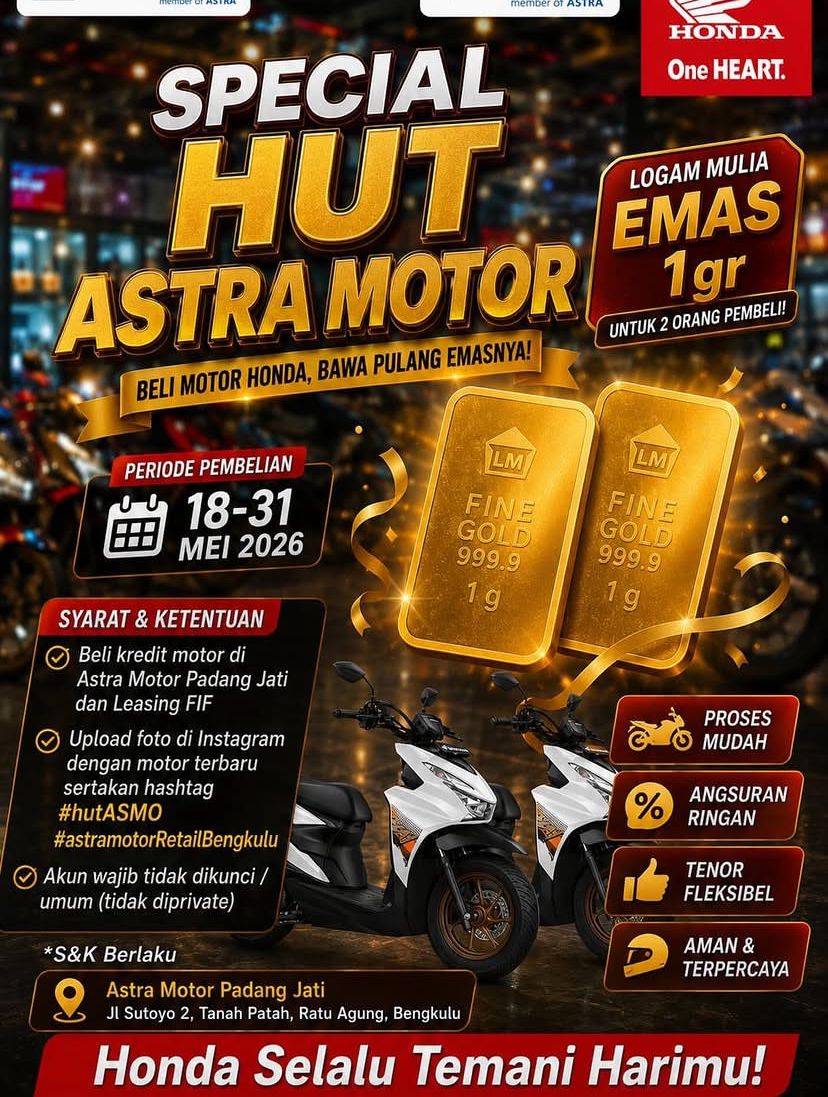 Spesial HUT Astra Motor: Beli Motor Honda Bisa Bawa Pulang Emas