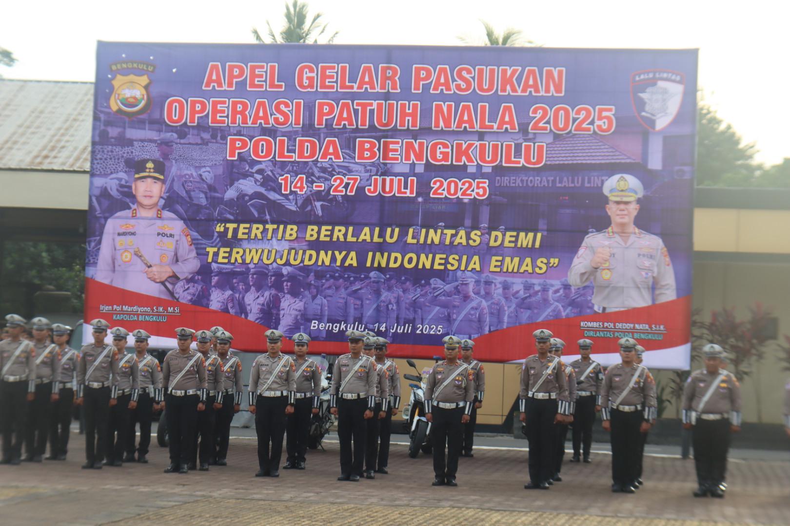 Polda Bengkulu Kerahkan 314 Personel dalam Operasi Patuh Nala 2025, Fokus Tekan Pelanggaran dan Lakalintas