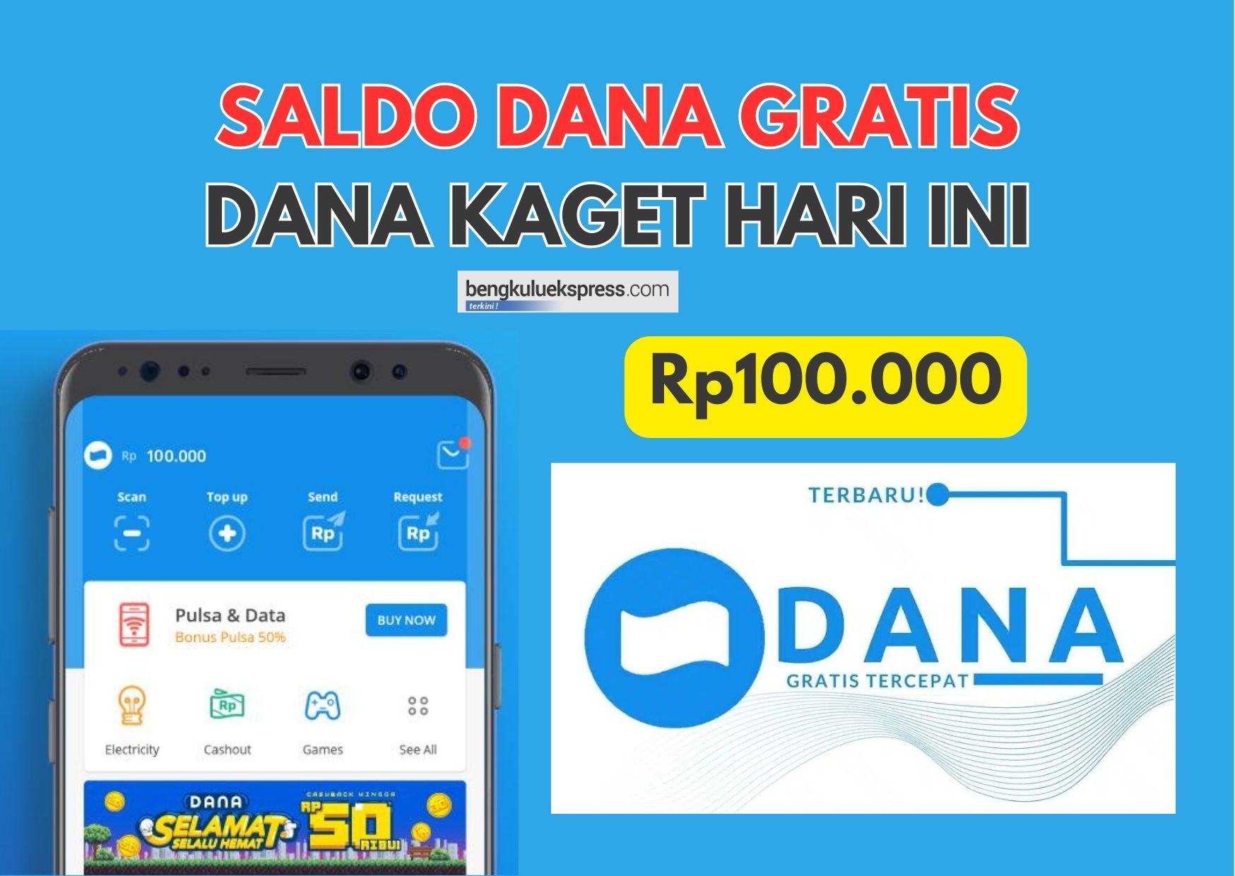 Buka Dompet Digital DANA, Gratis Saldo DANA Rp100.000, Klik DANA Kaget Hari ini 7 September 2023