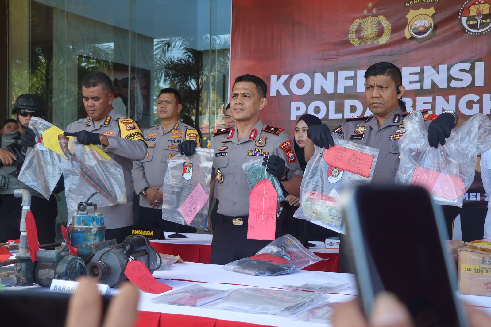 Ungkap Ratusan Kasus Curat, Curas, dan Curanmor, Polda Bengkulu Amankan Puluhan Barang Bukti dan Uang Tunai