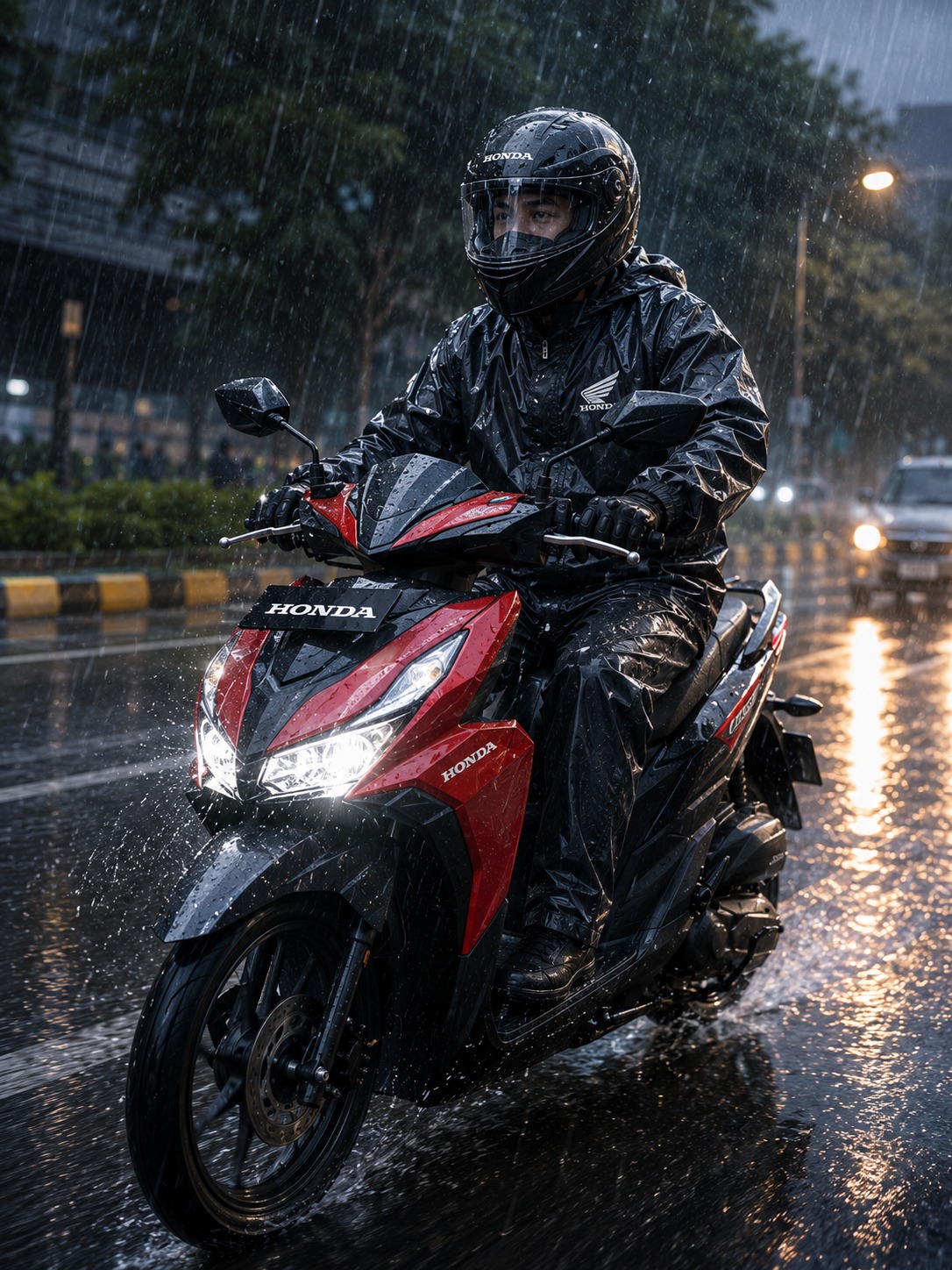 Tips Cari Aman Saat Naik Motor di Musim Hujan Tak Menentu