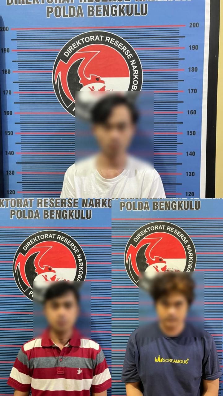 3 Pria di Bengkulu Ditangkap, Simpan 3 Paket dan 8 Linting Ganja Siap Pakai