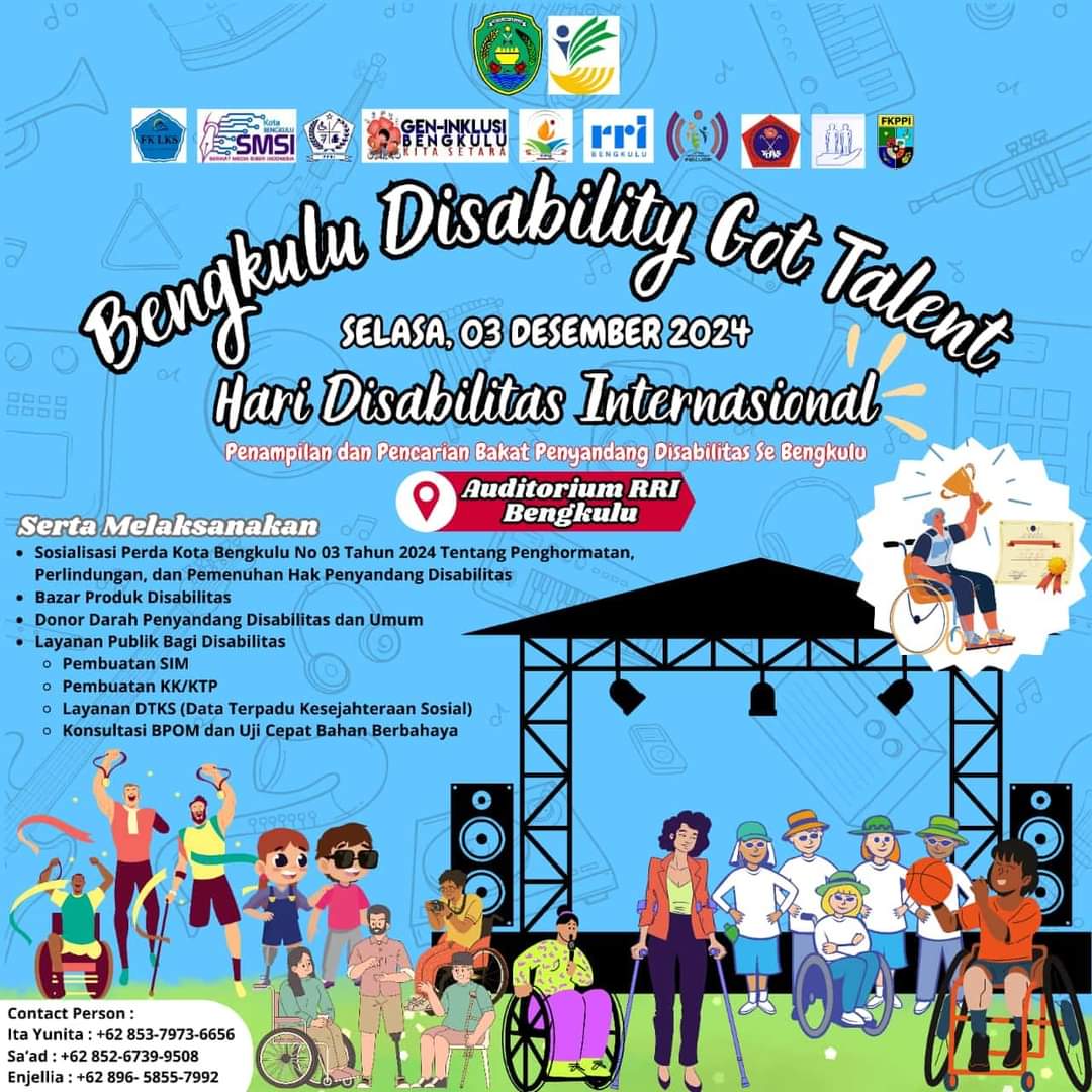 Peringatan Hari Disabilitas Internasional, Dinsos Gelar Bengkulu Disability Got Talent