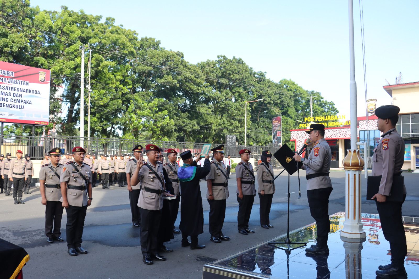 Kapolresta Bengkulu Pimpin Sertijab Empat Pejabat, Tekankan Profesionalisme dan Pelayanan Publik