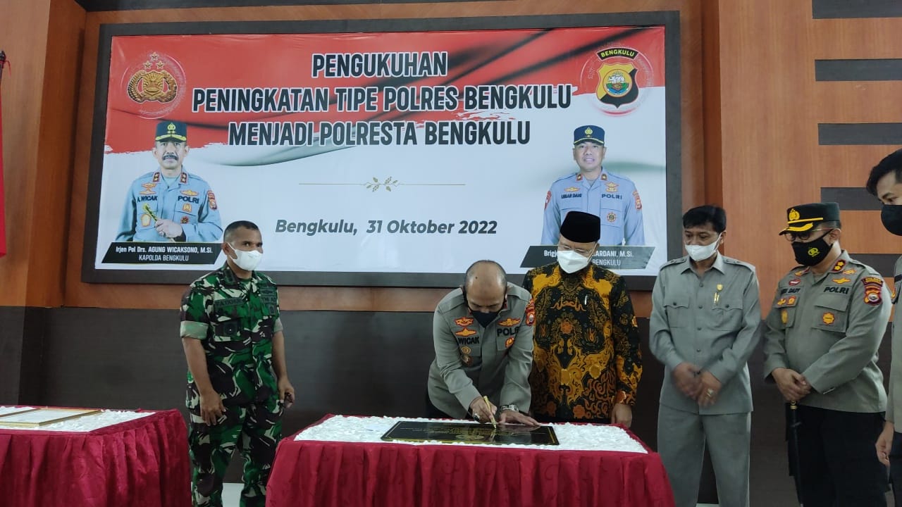 Naik Tipelogi, Polres Bengkulu Berganti Jadi Polresta Bengkulu 