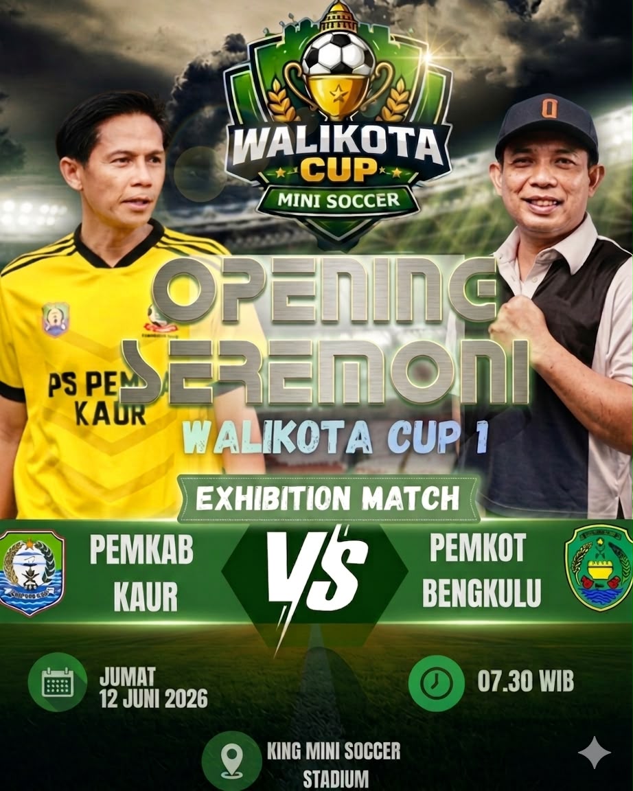 Pemkot Bengkulu Vs Pemkab Kaur Buka Walikota Cup I