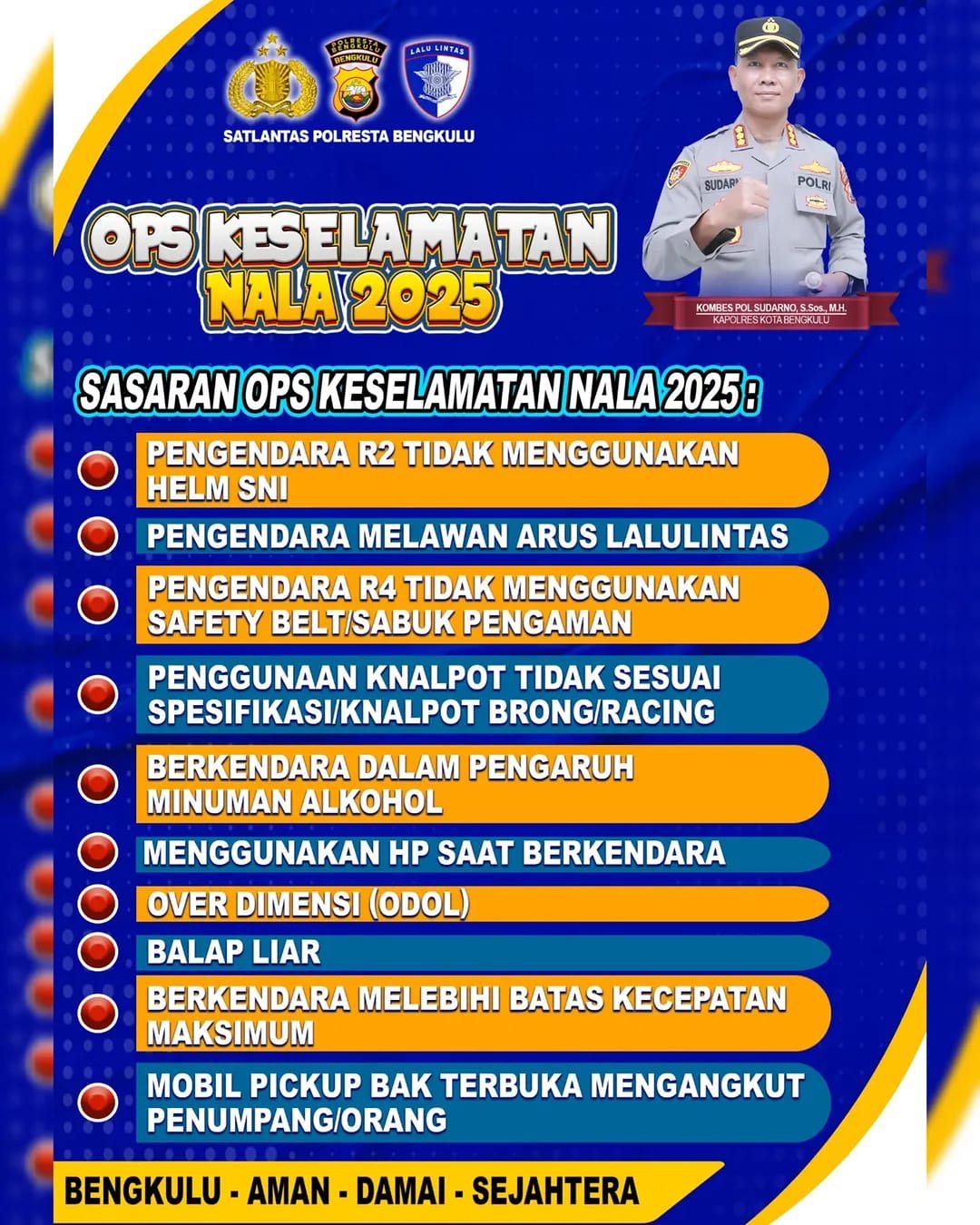 Operasi Keselamatan Nala 2025 Dimulai, Fokus pada 10 Sasaran Utama