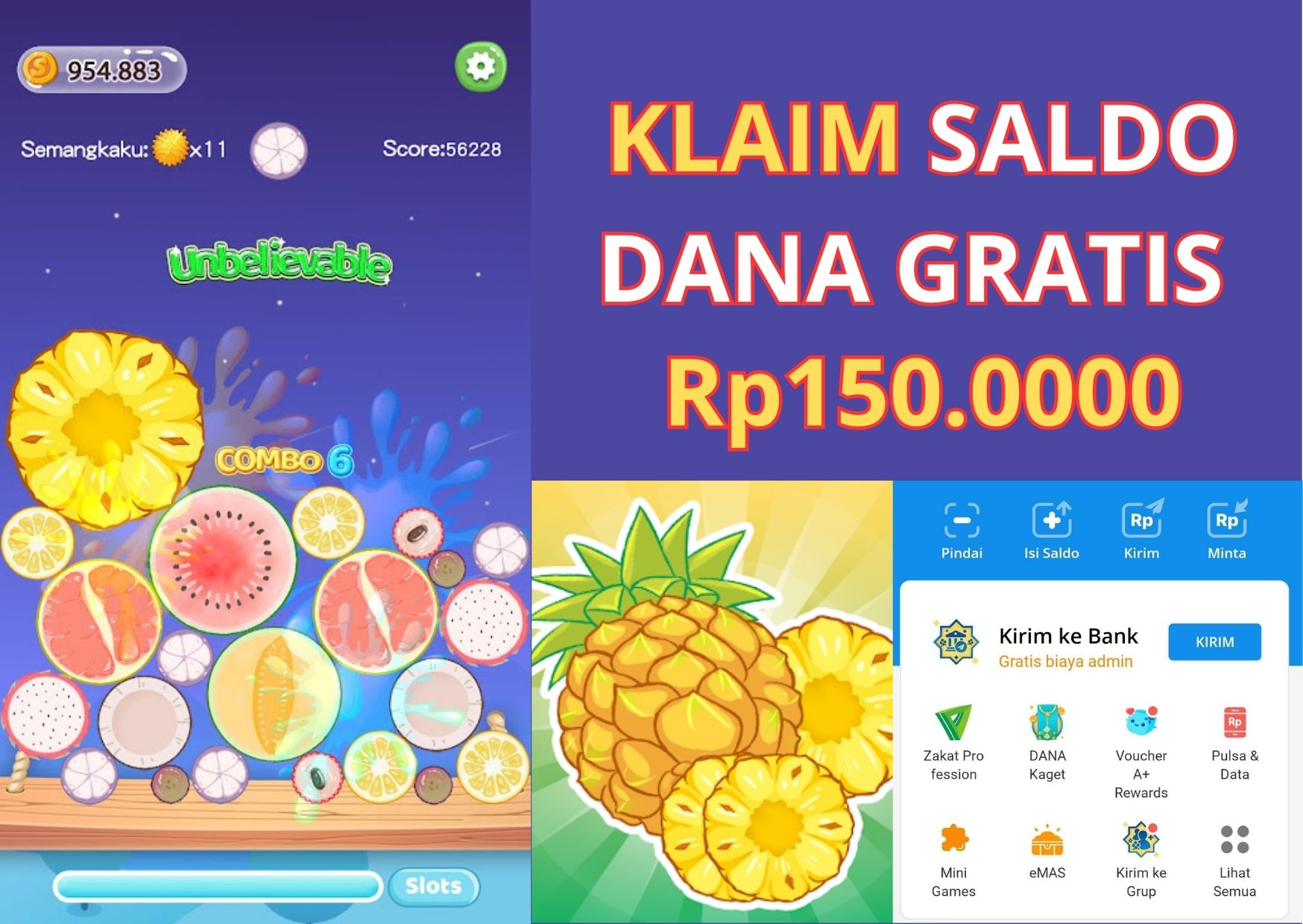 Klaim Saldo DANA Gratis Rp150.000: Tugasnya Menyatukan Buah-buahan!