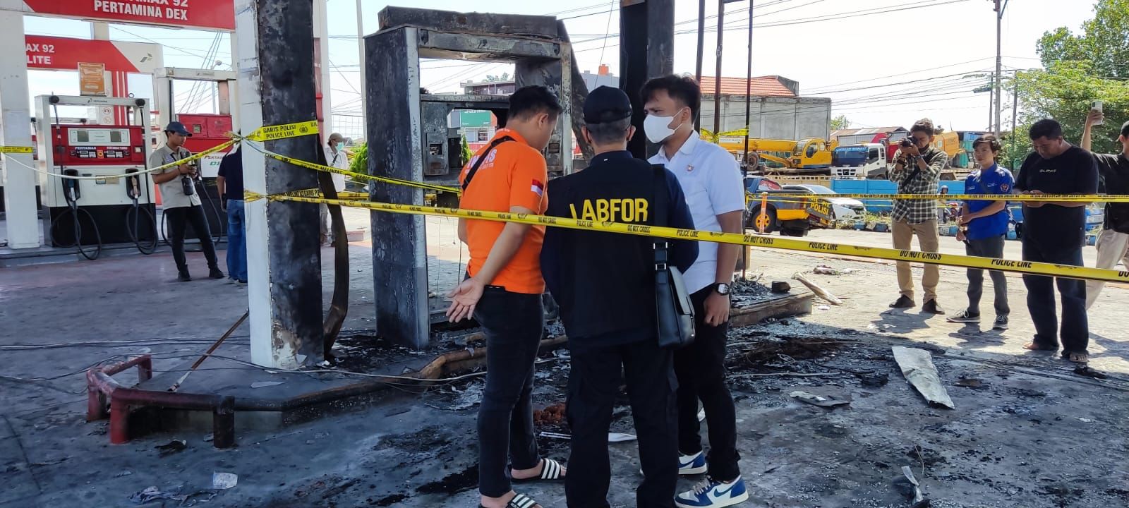Abu Arang dan CCTV Kebakaran SPBU KM 8 Dibawa ke Palembang  