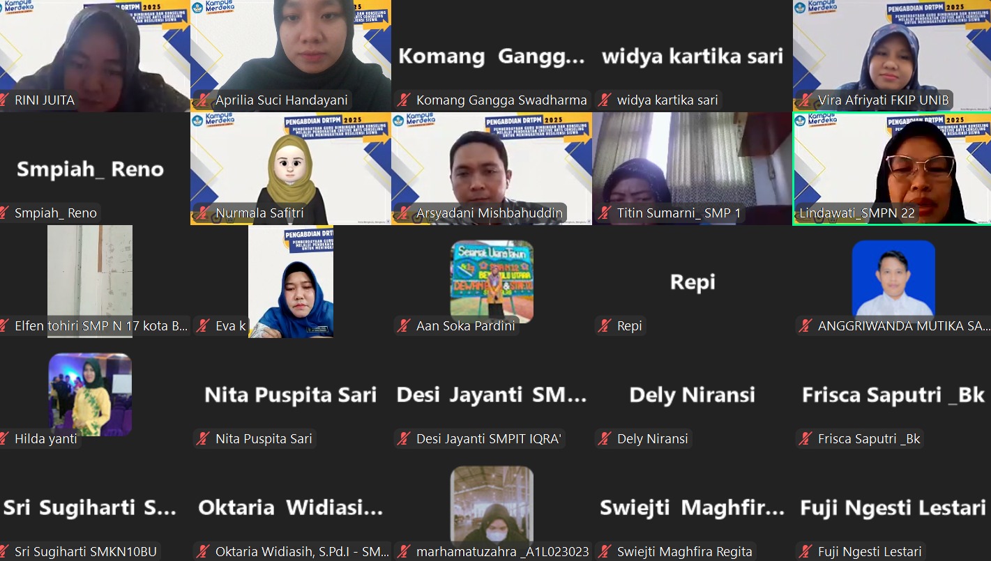 Konseling Seni Revolusioner, FKIP UNIB & Unihaz Bekali Guru BK SMP Bengkulu Tingkatkan Resiliensi Siswa
