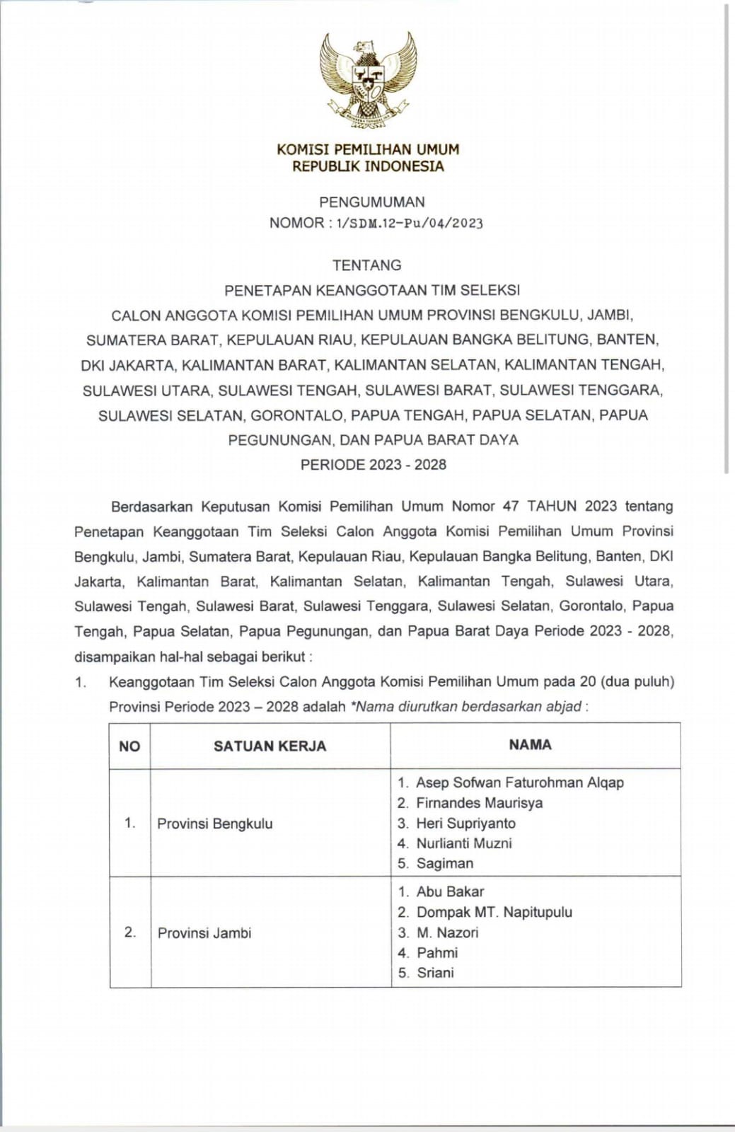 Ini Nama-nama Timsel KPU se-Indonesia, Simak Tahapan Seleksinya    