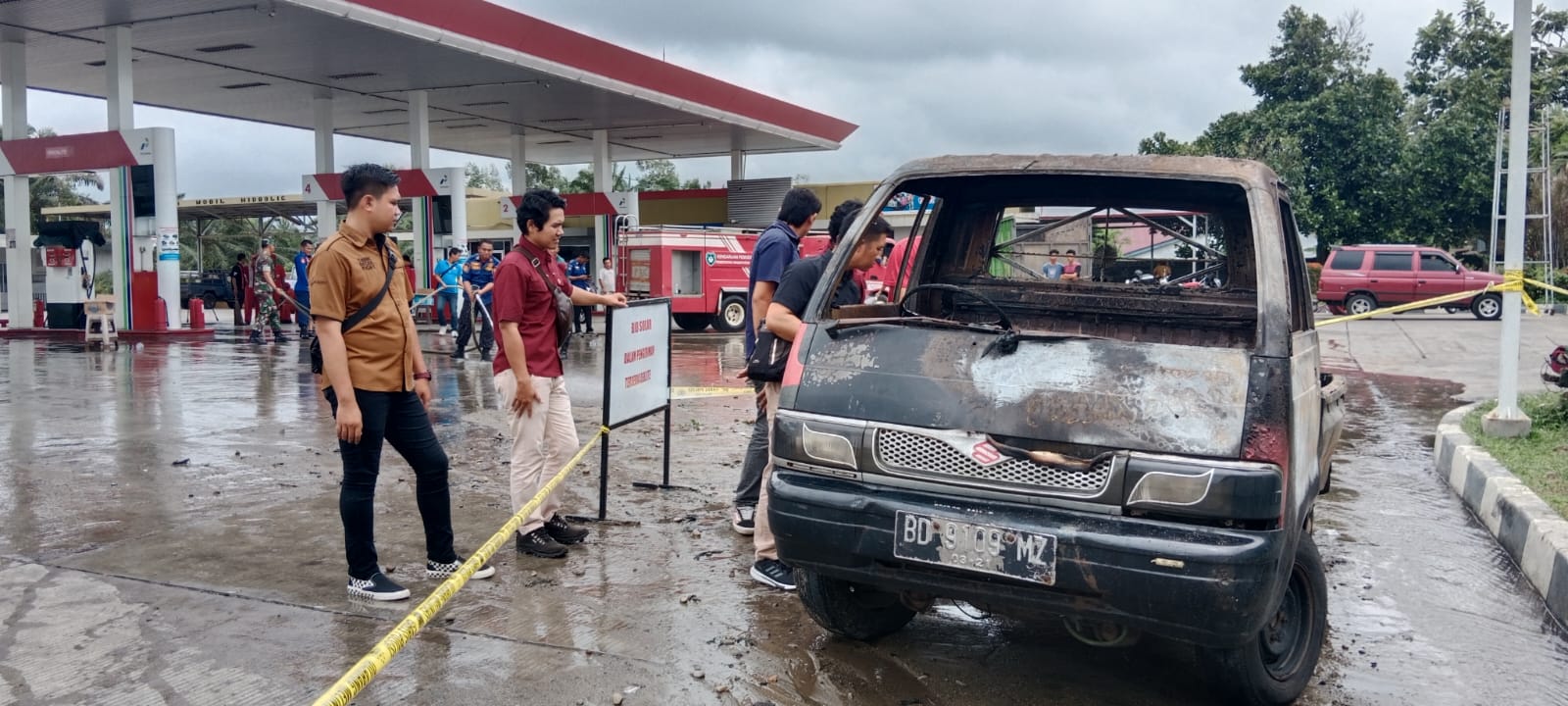Suzuki Pick Up Terbakar di SPBU Kutau Bengkulu Selatan, Begini Kronologisnya