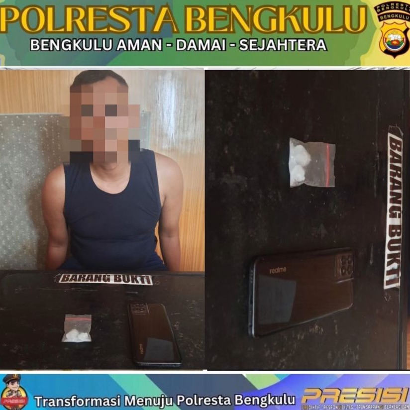 Narkoba di Bengkulu, Warga Cempaka Permai Diciduk Polisi dengan Satu Paket Sabu