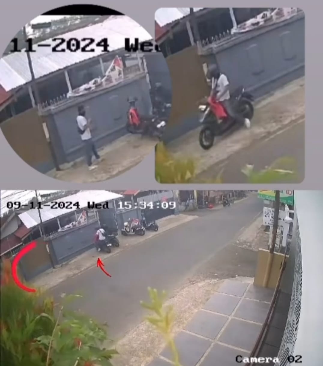 Sekejap Mata, Motor Pembeli Ayam Geprek di Jalan Kampar Raib Digasak Maling, Aksi Pelaku Terekam CCTV