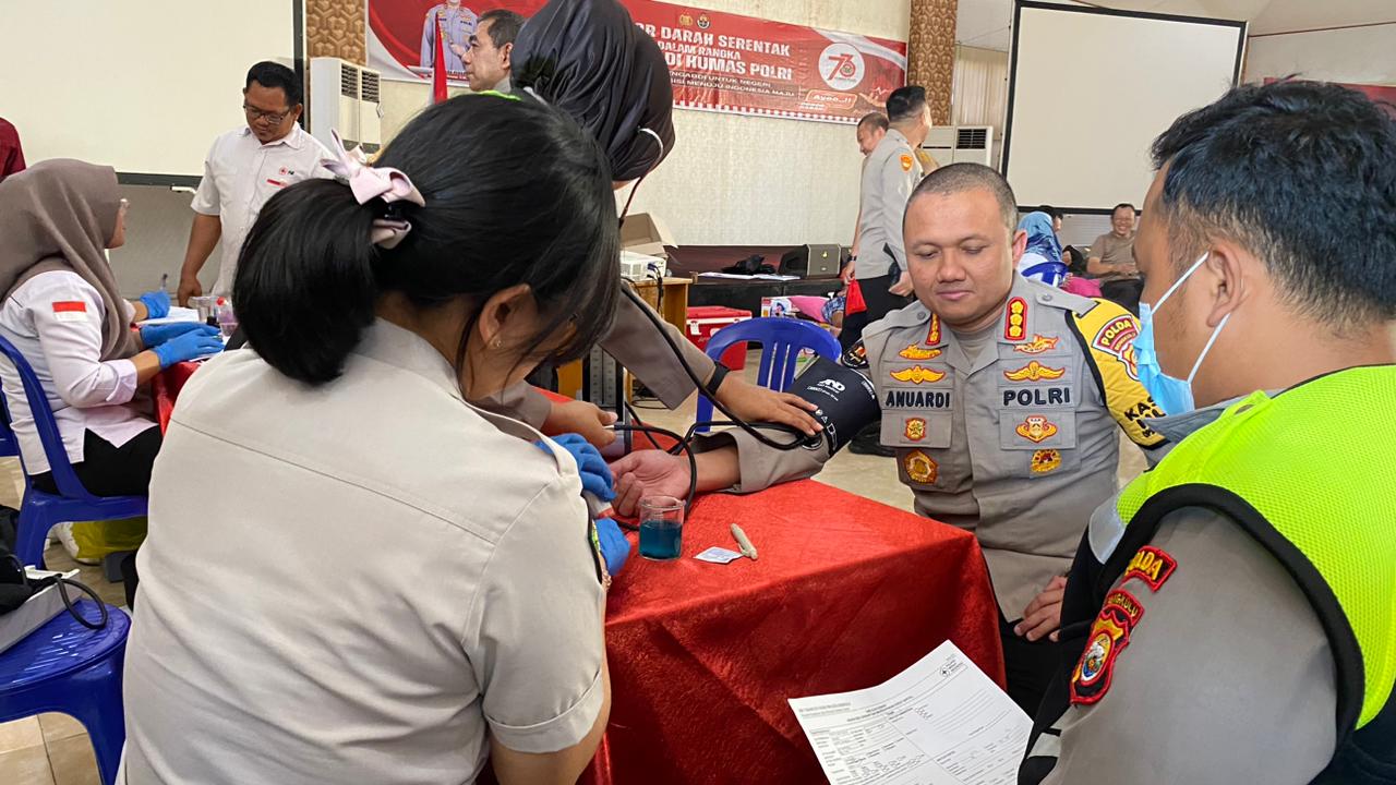 Sambut Hari Jadi Humas Polri ke-73, Bid Humas Polda Bengkulu Gelar Aksi Donor Darah 