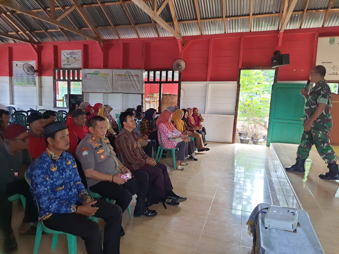 Satgas TMMD  120 Bengkulu Utara Gelar Sosialisasi Wasbang Kepada Warga Desa Bukit Tinggi 