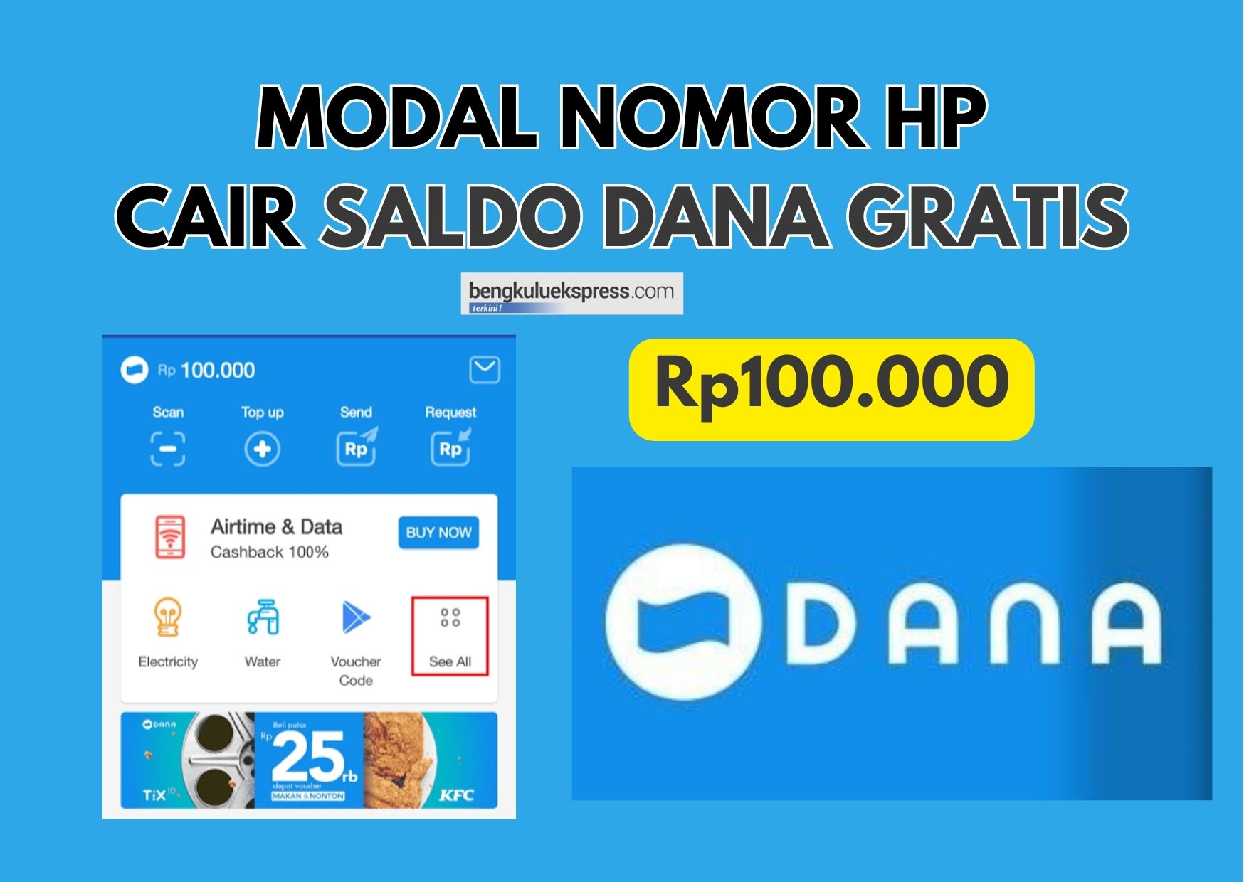 Daftarkan Nomor HP! Saldo DANA Gratis Rp100.000 Langsung Masuk Dompet Digital