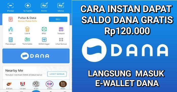 Asli Instan Banget, Uang Gratis Rp120.000 Langsung Cair Ke e-Wallet DANA, Ini Aplikasinya!