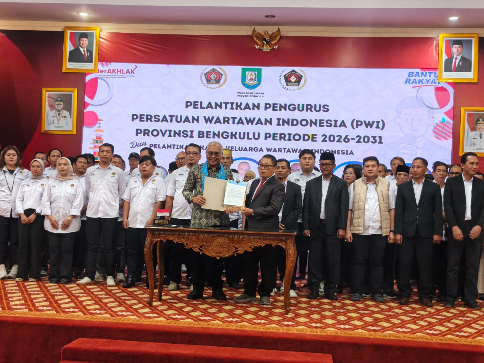 Marsal Abadi dan Pengurus PWI Prov Bengkulu Periode 2026-2031 Dilantik 