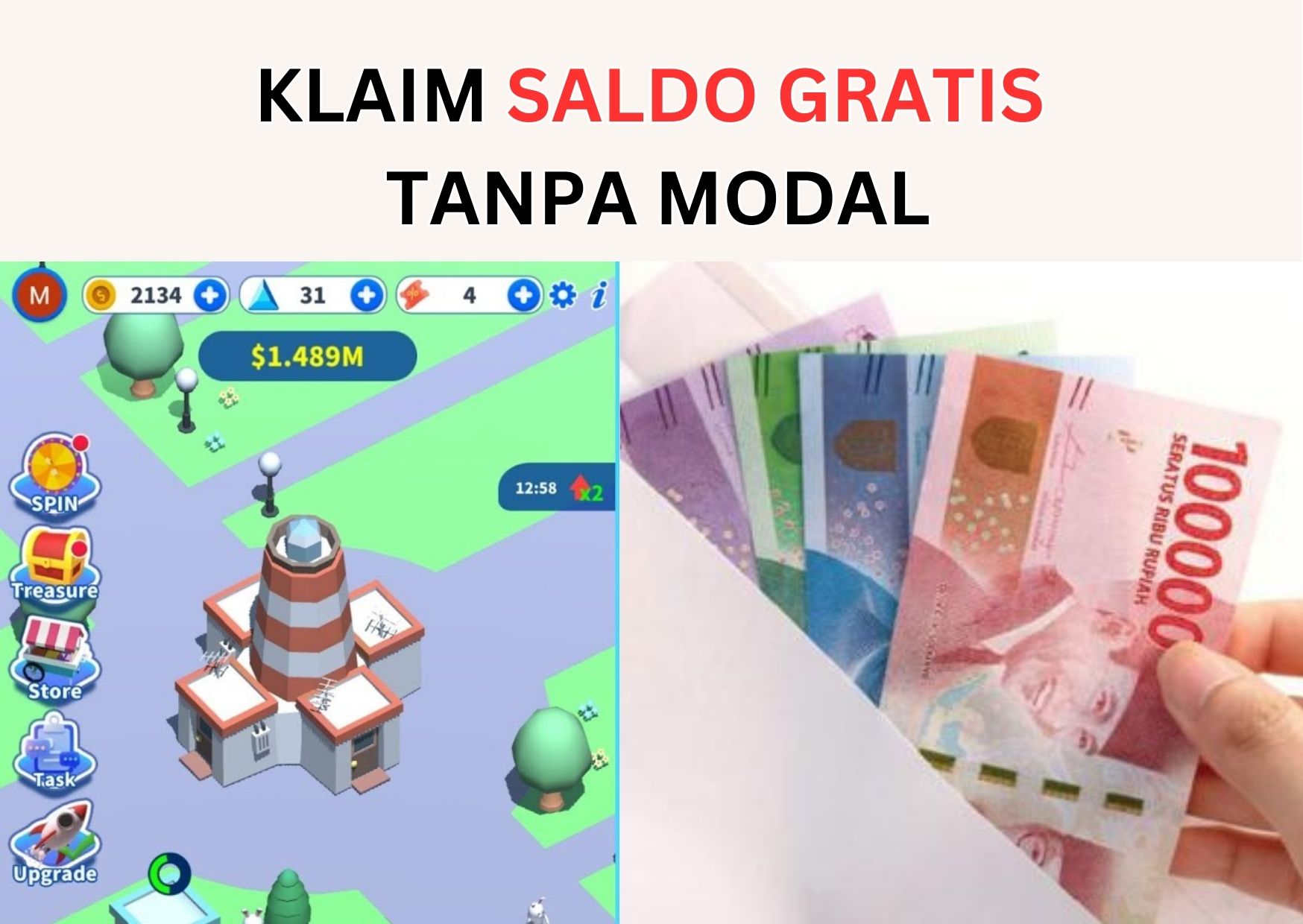 Klaim Saldo Gratis Rp500.000! Tanpa Modal Bisa Dikerjakan dari Rumah