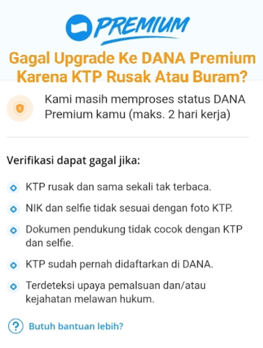 Gagal Upgrade ke DANA Premium Karena KTP Rusak Atau Buram? Tenang..!! Ini Solusinya