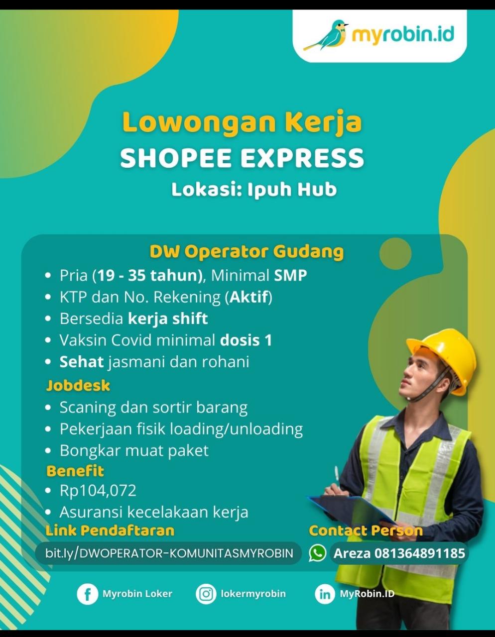 Shopee Express Buka Lowongan, Penempatan Provinsi Bengkulu