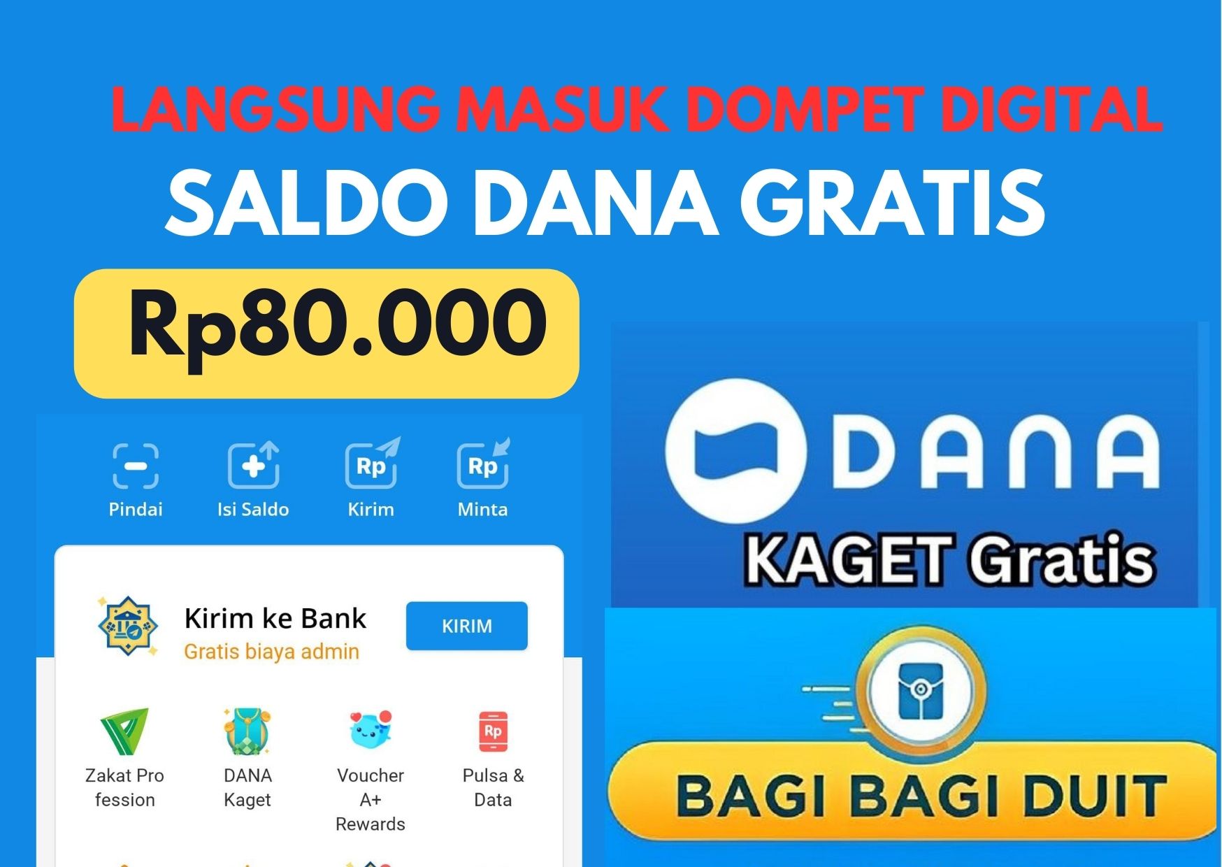 Saldo DANA Rp80.000 Langsung Masuk Dompet Digital! Klik Link DANA Kaget Hari Ini 29 Agustus 2023 Gratis