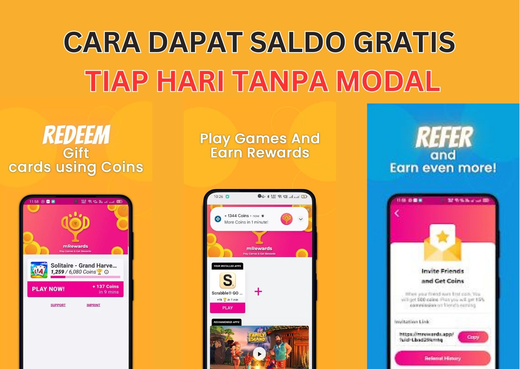 Cara Dapat Saldo Gratis Rp50.000 Tiap Hari Tanpa Modal dari Aplikasi mReward