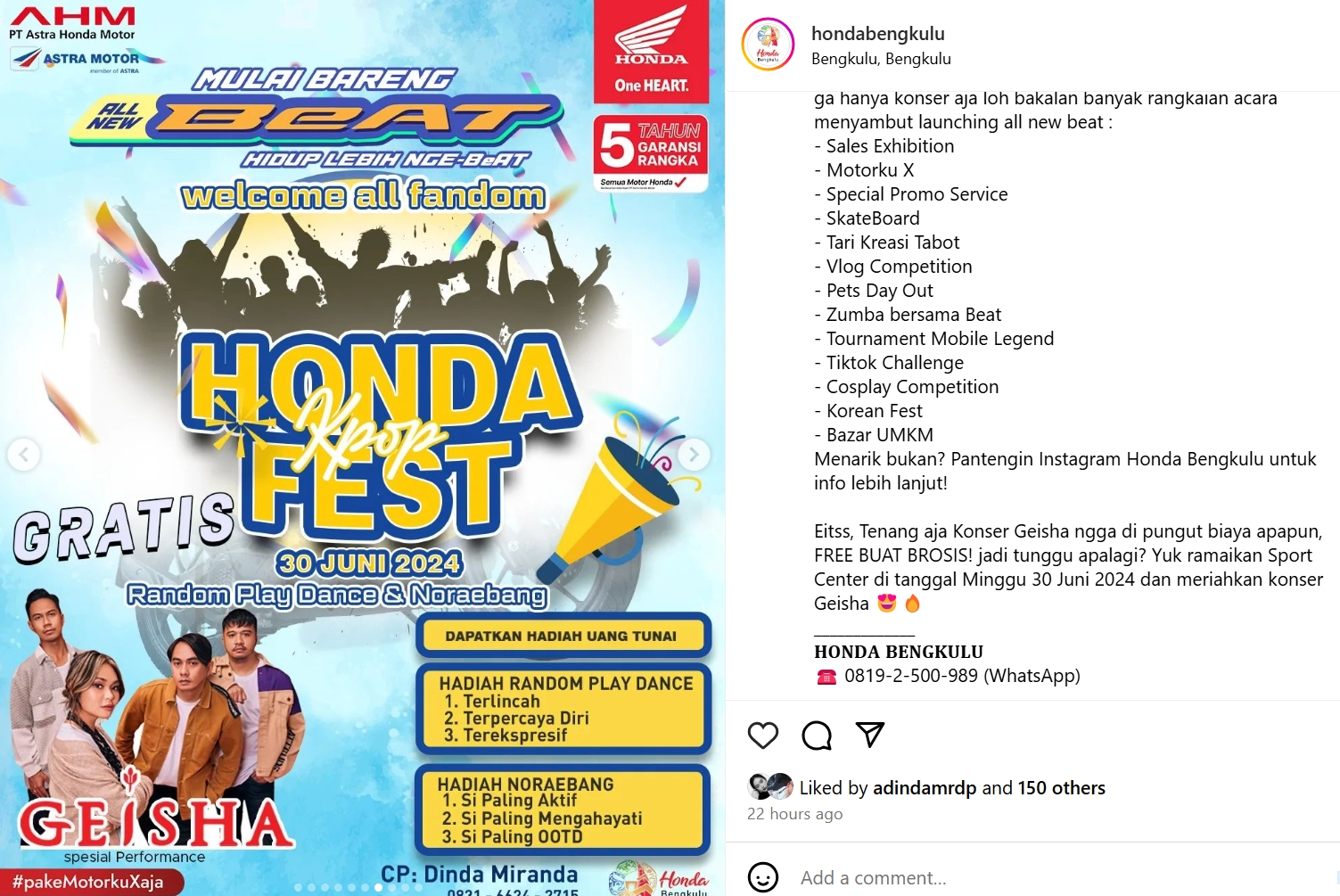 Tunjukan Skillmu di Honda Fest Kpop, Random Play Dance dan Noraebang