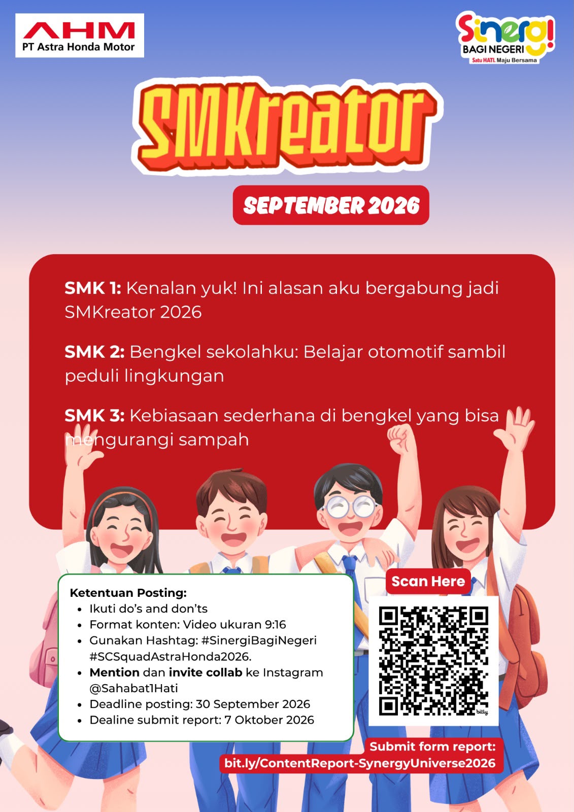 Bukan Sekadar Belajar Otomotif, Siswa SMK Binaan AHM Diajak Peduli Lingkungan Lewat SMKreator