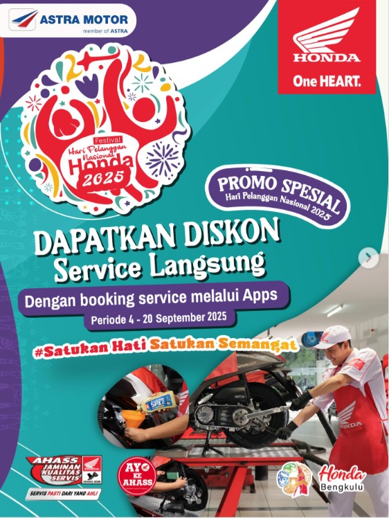 Promo Spesial Hari Pelanggan Nasional 2025: Diskon Servis Menarik dari Honda