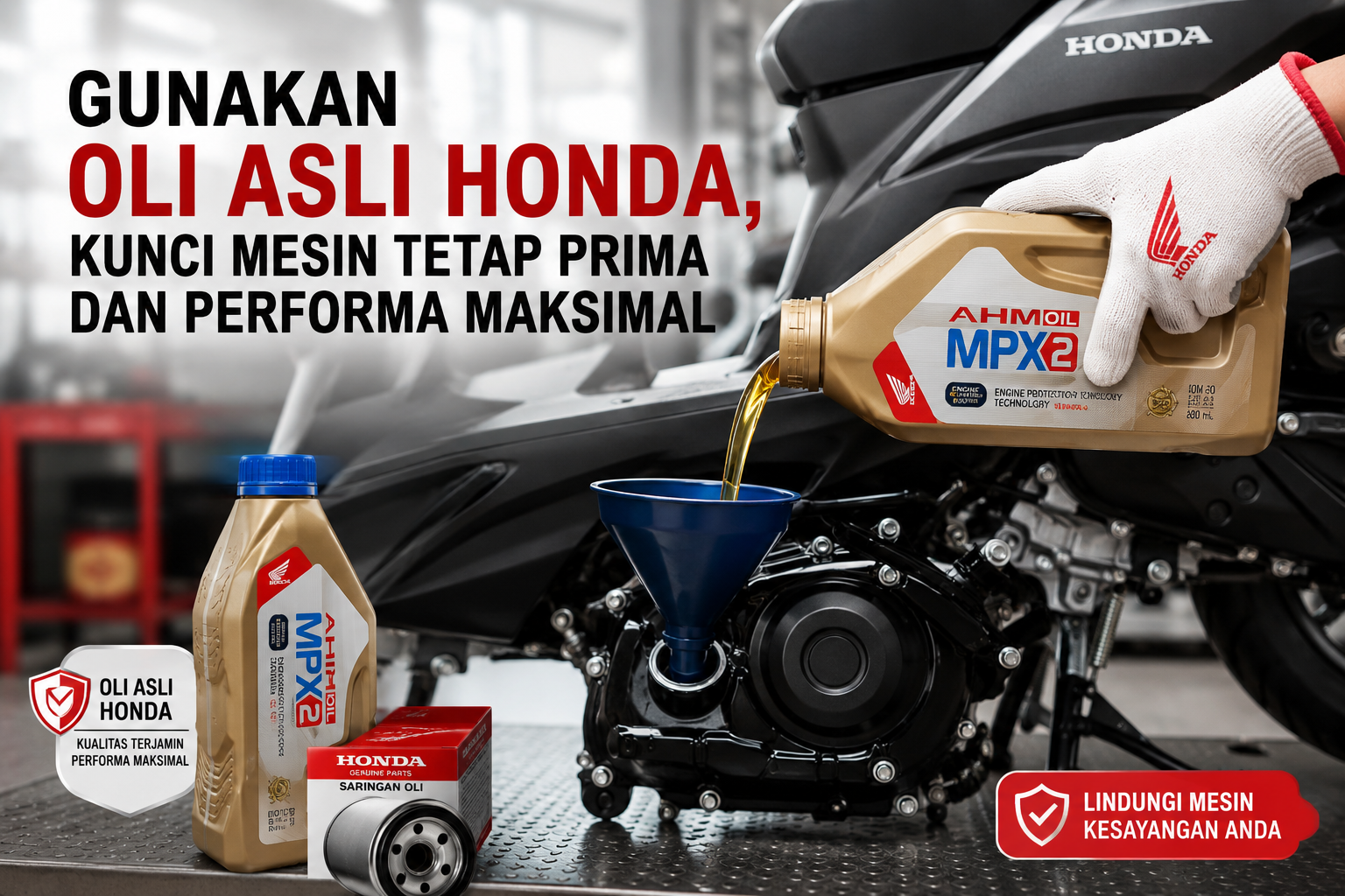  Gunakan Oli Asli Honda, Kunci Mesin Tetap Prima dan Performa Maksimal